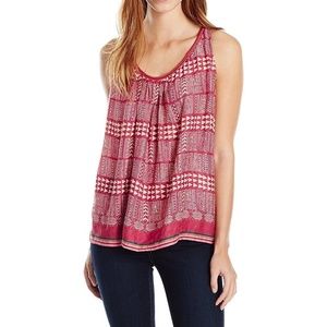 Lucky Brand Geo Tank Top With Tassel Tie at Back Size XS Boho Festival